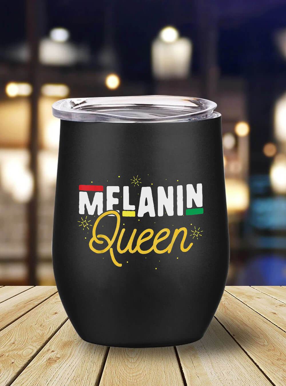 African American Tumbler Melanin Queen Black History Month Pride Women Girl Gift Stainless Steel Wine Tumbler Mug Black History Month Gift Ideas BPS4429