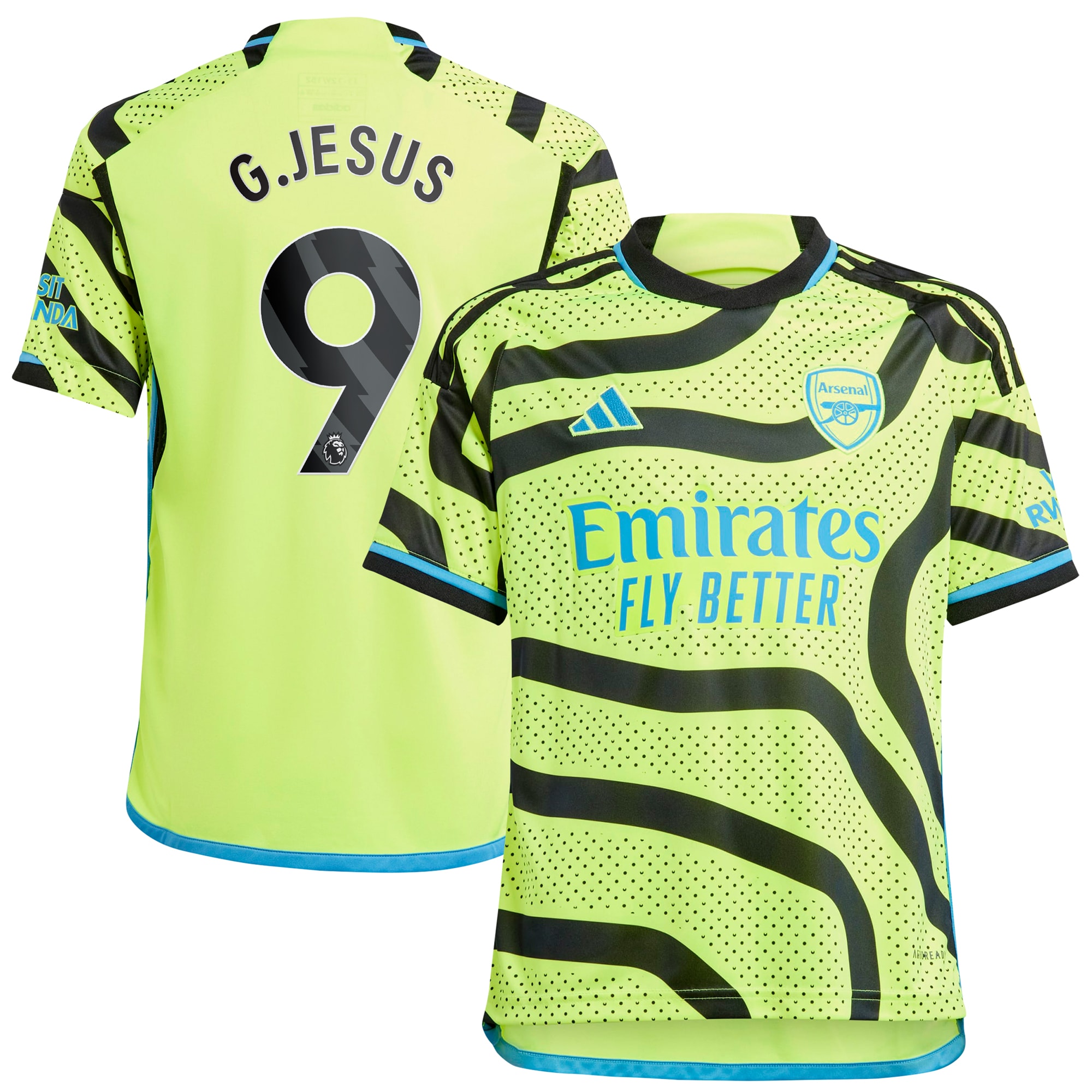 Gabriel Jesus Arsenal Youth 2023/24 Away Replica Player Jersey – Yellow