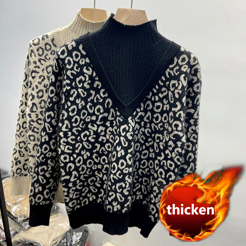 2022 Winter Knitted Mock Neck Women Sweater Full Sleeves Oversize Good Quality Street Long Sleeve Top Fashion Pullovers Clothes alx