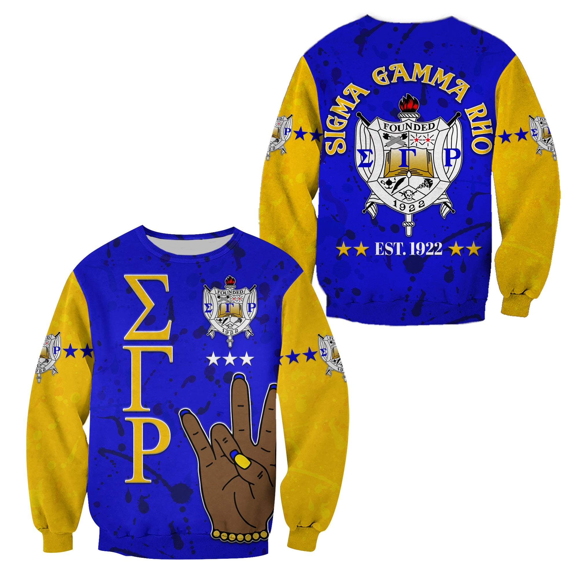 Sigma Gamma Rho Sweatshirt Simple Style Blue Gold Lt8