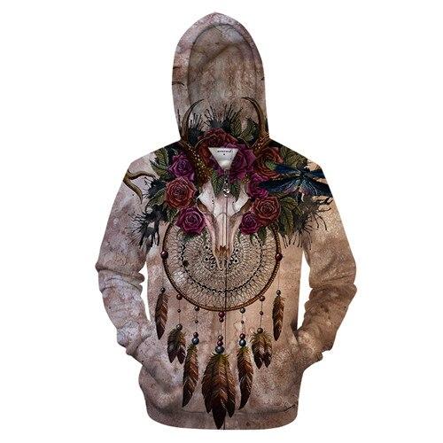 Skull Dreamcatcher Zip-up Hoodie