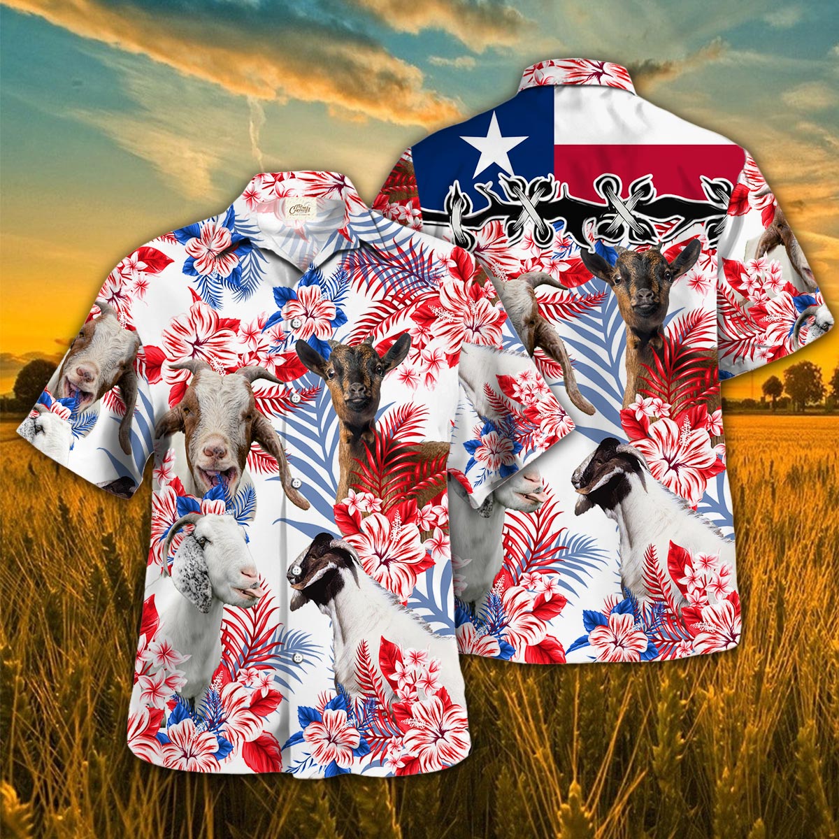 Goat Texas Flag Hawaii Shirt Ha72273