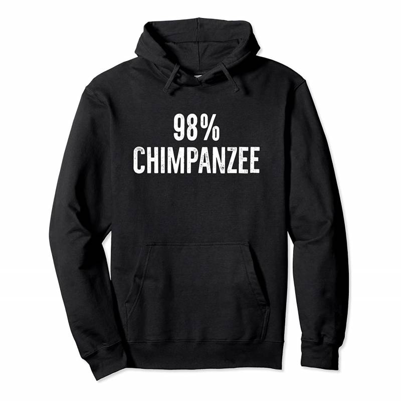 98% Chimpanzee Funny Evolution Science Distressed Design Pullover Hoodie