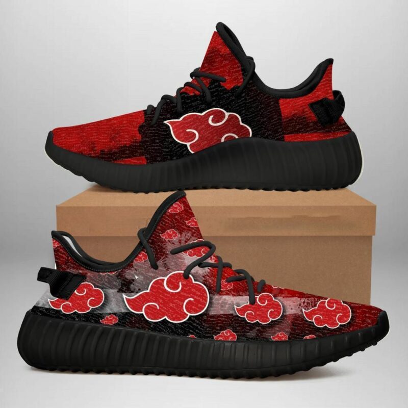 Akatsuki Cloud Yeezy Shoes Naruto Anime Sneakers Shoes Yeezy Sneakers