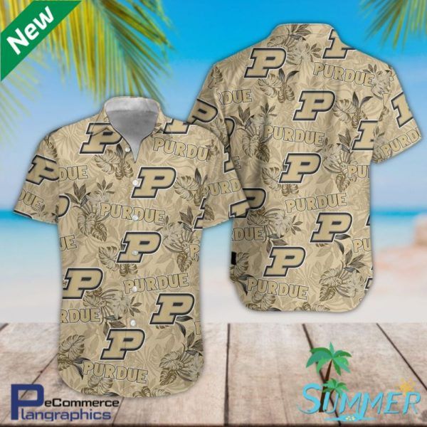 NCCA Purdue Boilermakers Gold Flowers Trendy Hawaiian Shirt Aloha Shirt