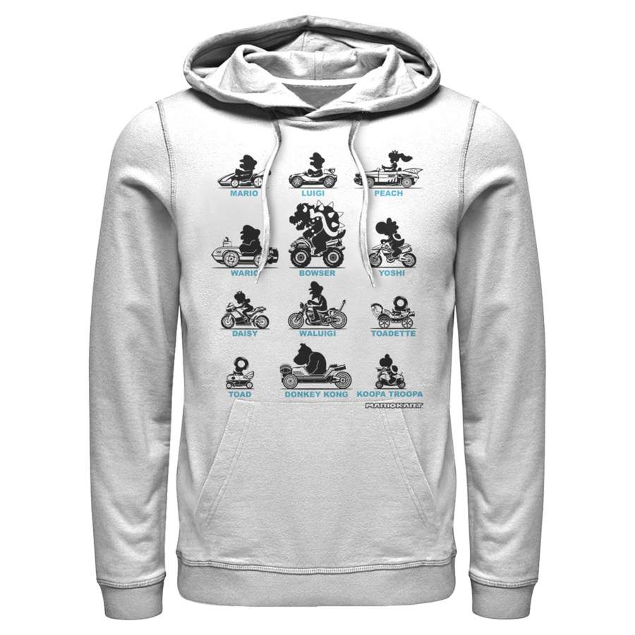 Nintendo Men’s Mario Kart Silhouette Grid  Lightweight Hoodie