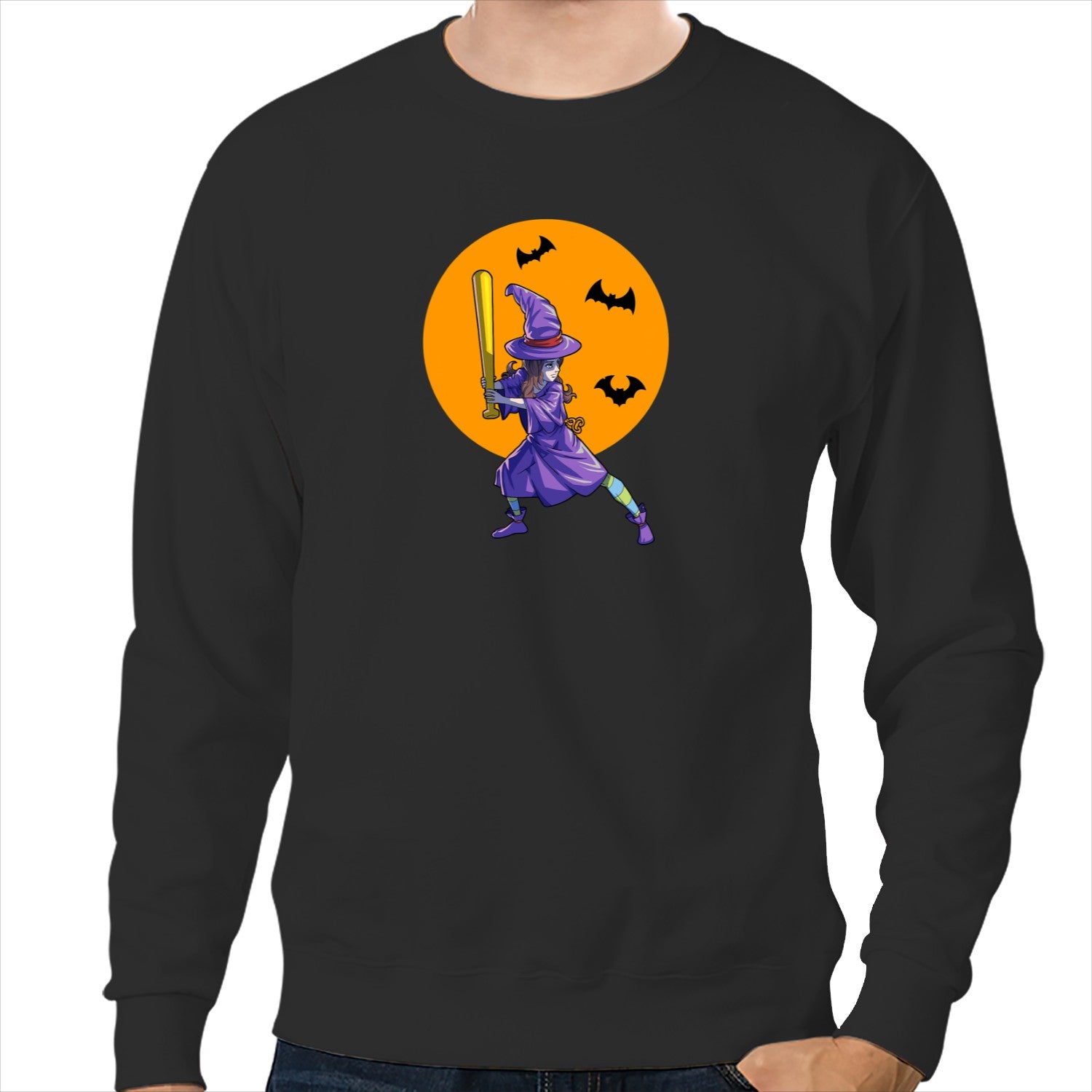 Baseball Lover Witch Halloween Sweatshirt All Over Print Sweatshirt For Women Sweatshirt For Men