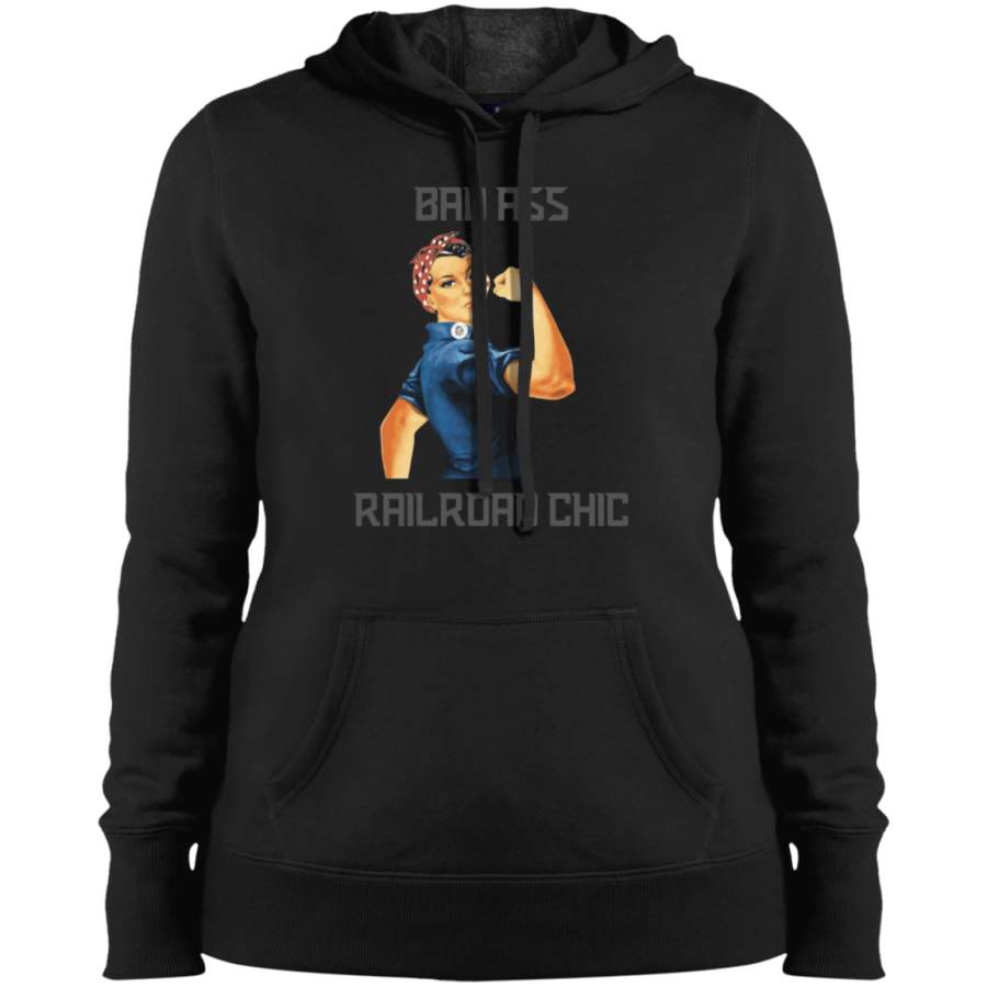 Bad Ass Railroad Chic Ladies’ Pullover Hooded Sweatshirt