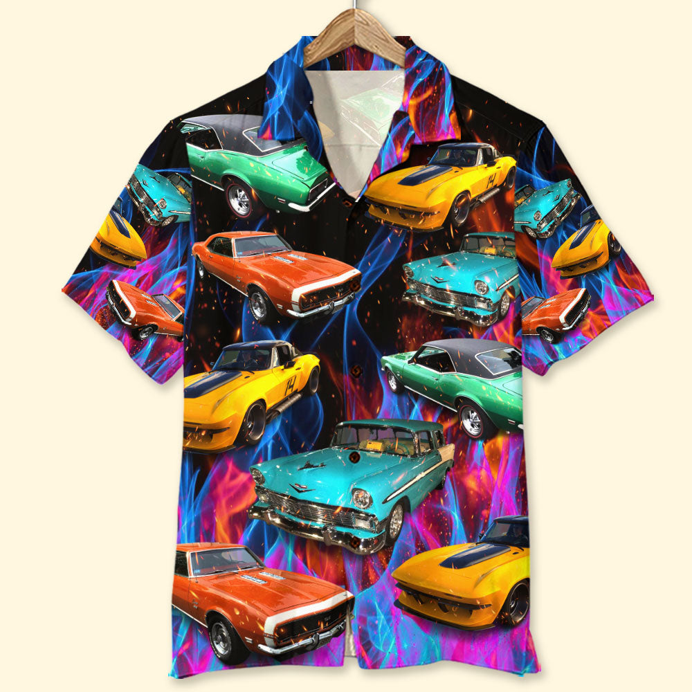 Custom Muscle Car Photo Hawaii Colorful Flame Pattern Ha84670