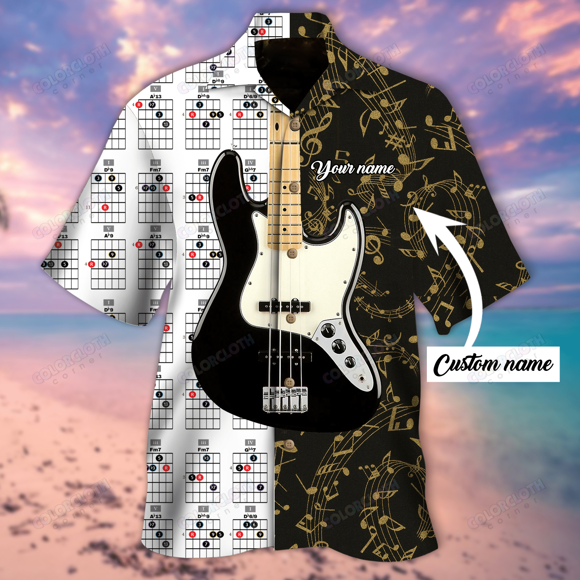 Amazing Bass Guitar Key Notes Music Hawaiian Shirt Re Ha94689