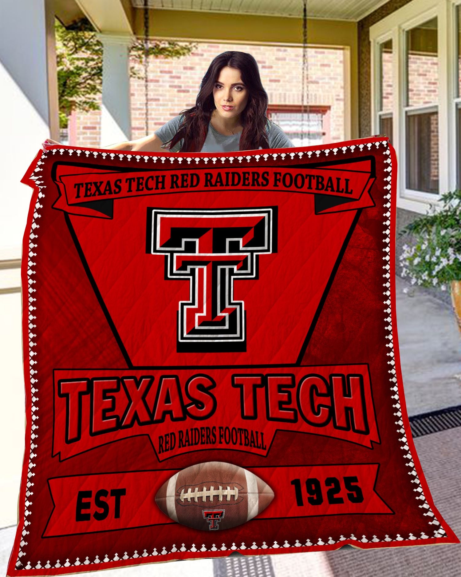 Texas Tech Red Raiders Football Quilt Blanket Ha0111 Fan Made