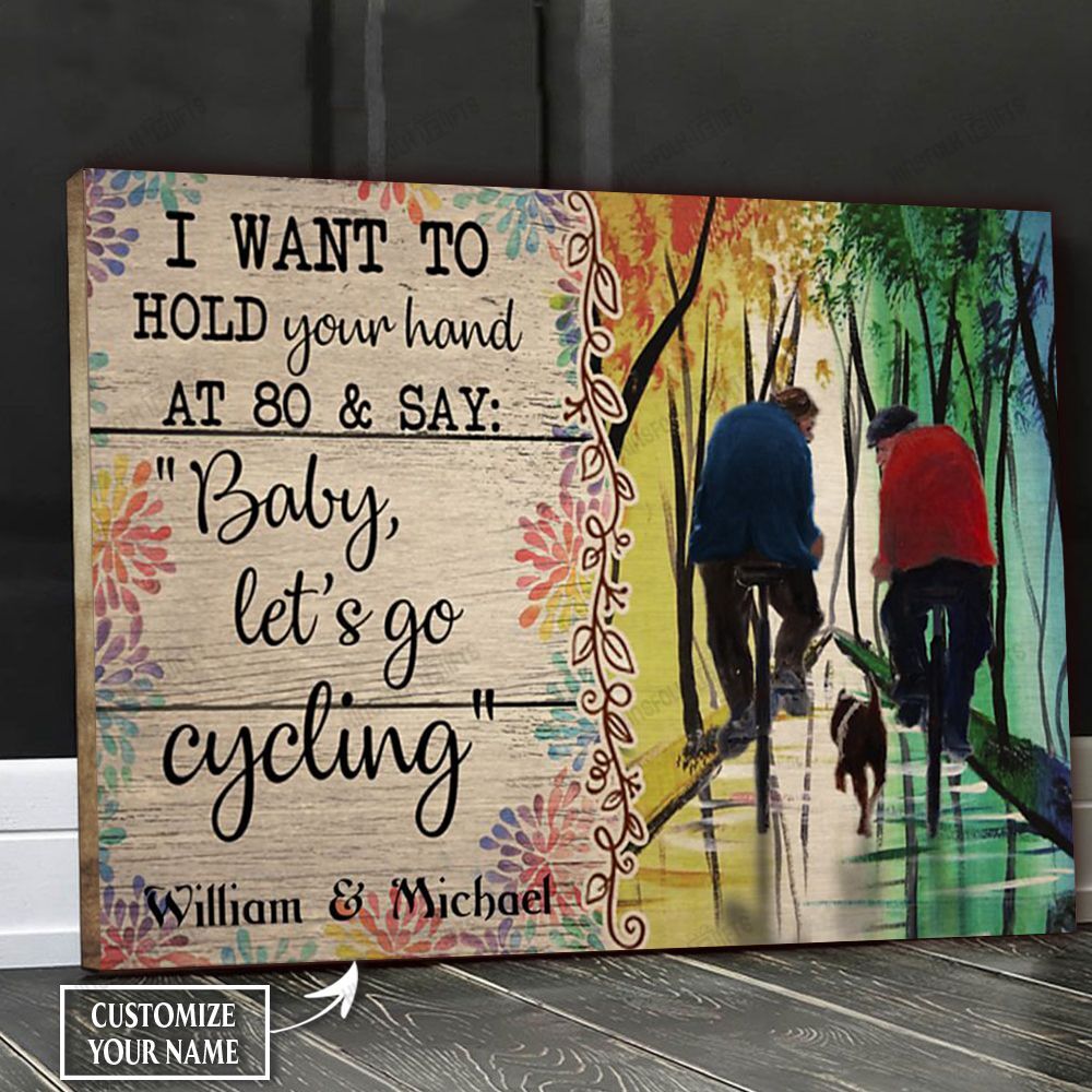 Gay Couple Let’S Go Cycling Personalized Canvas Poster Wall Art, Poster Print, Canvas Print Wall Decor