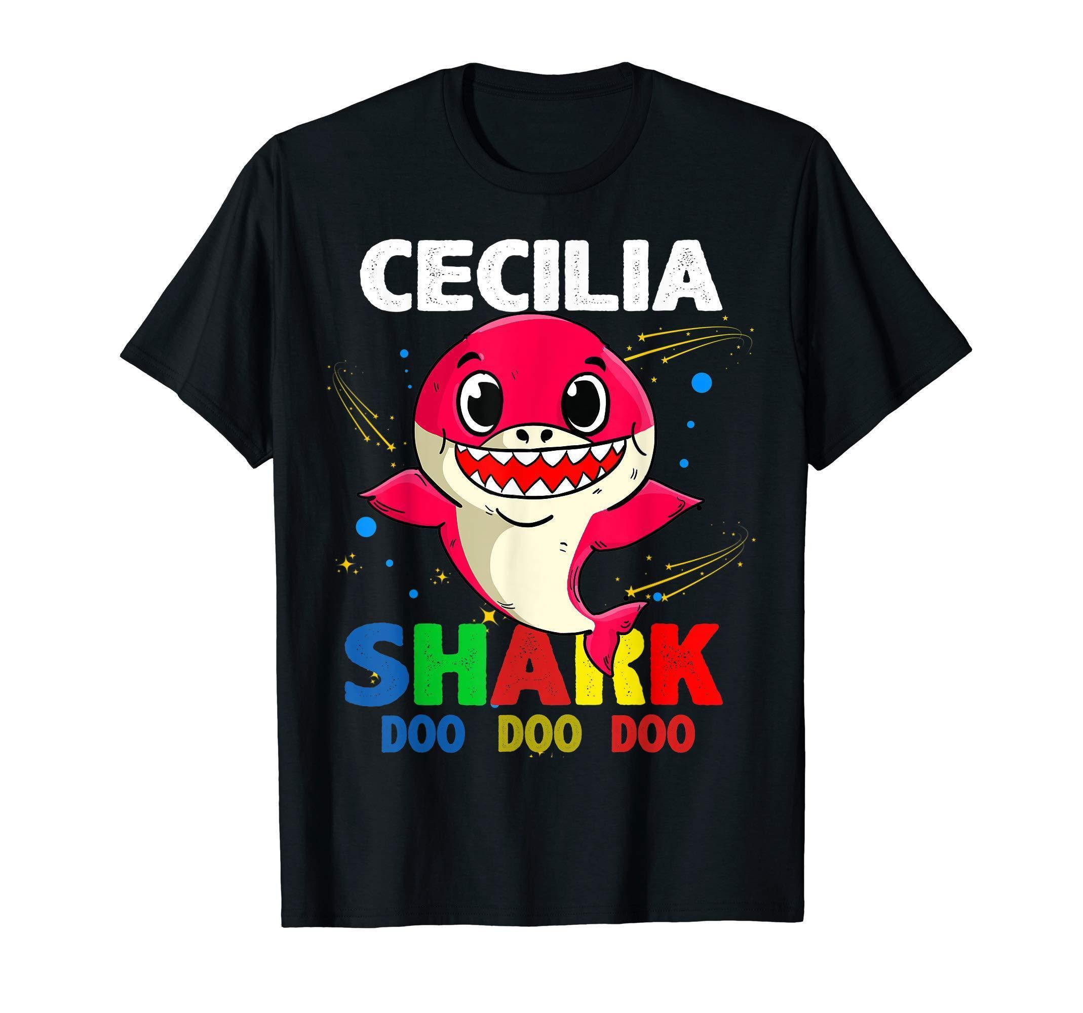 Custom Name Cecilia Shark Doo Doo Doo Shark Funny T Shirt