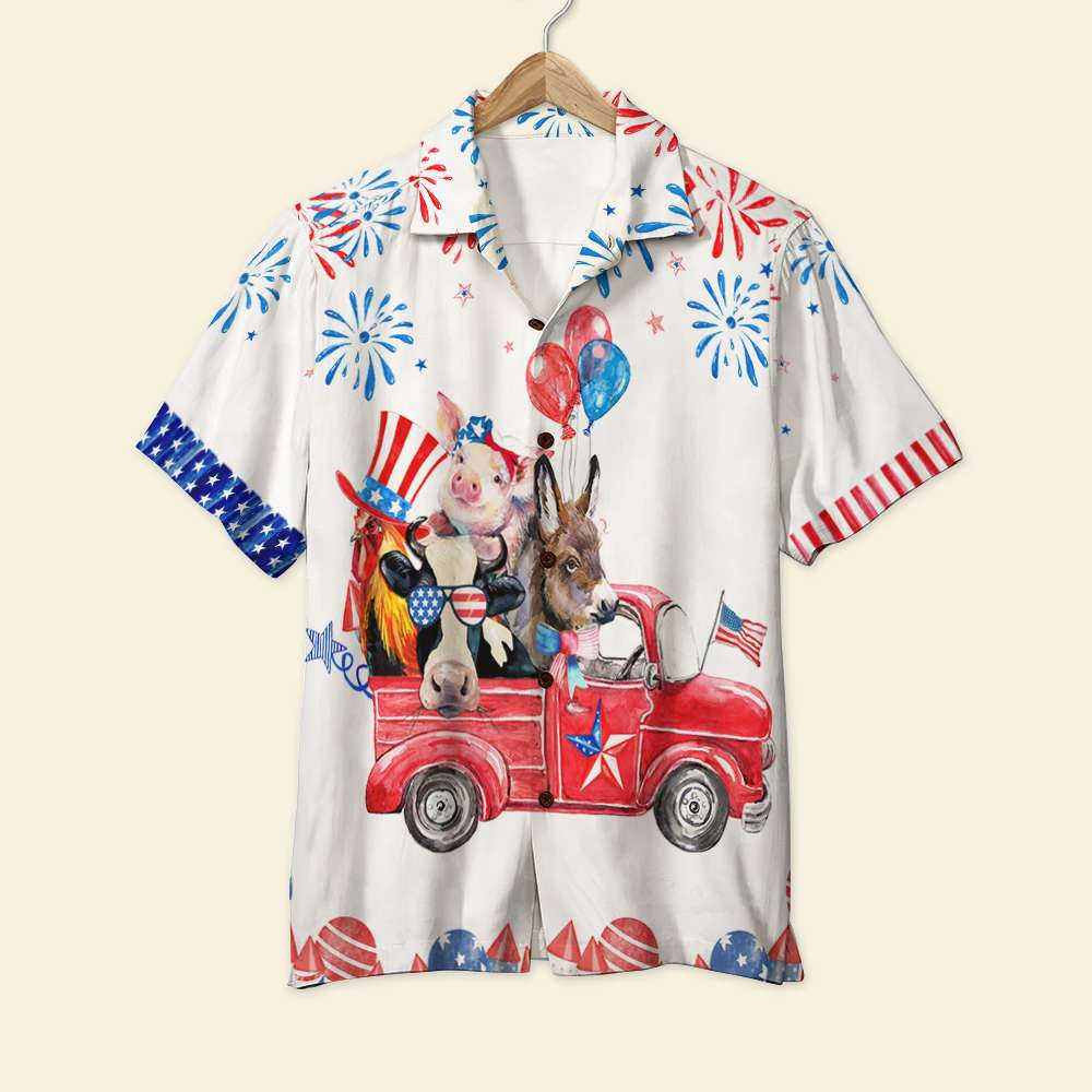 Farm Animals Of July Hawaii Aloha Shirt Ha90706