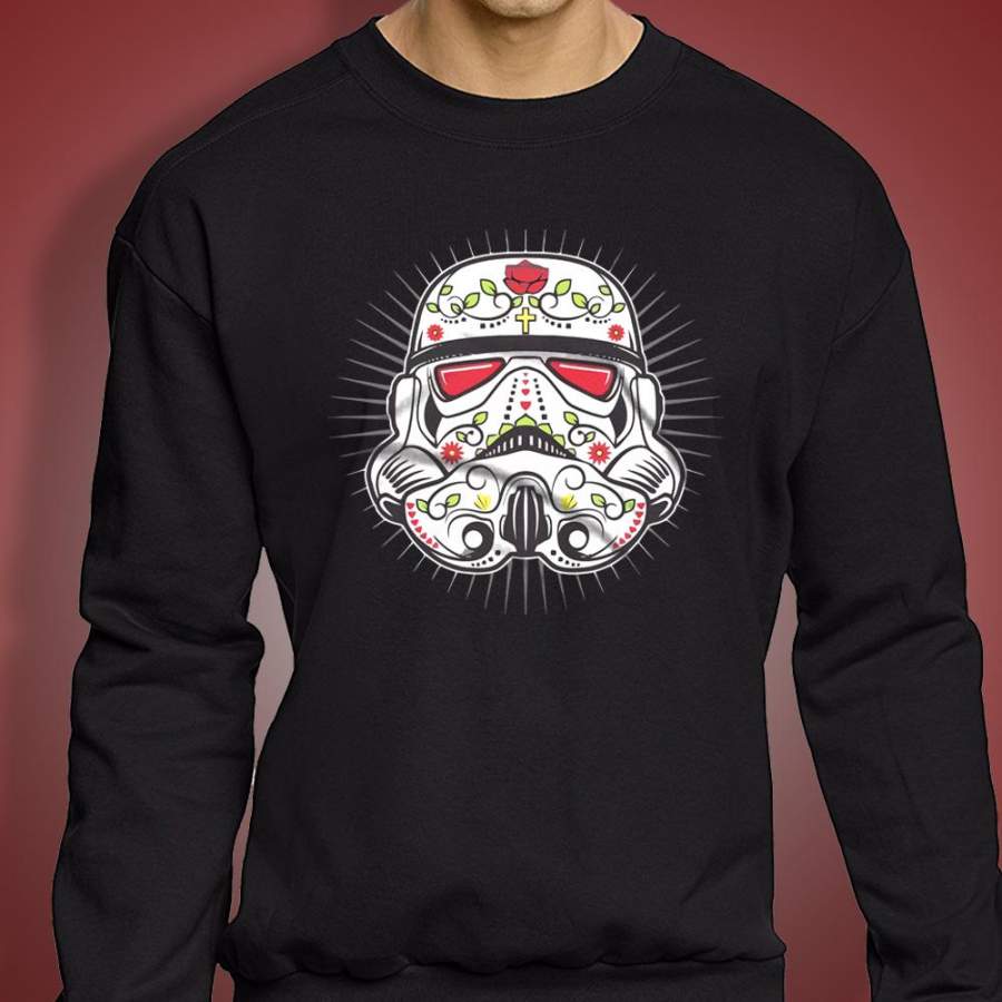 Stormtrooper Sugar Skull Men’S Sweatshirt – Skull Art Prints