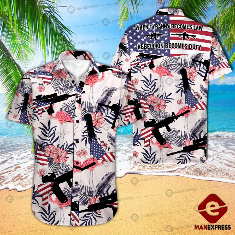 United Patriot Three Percenter Hawaiian Shirt Fuk Ha70633