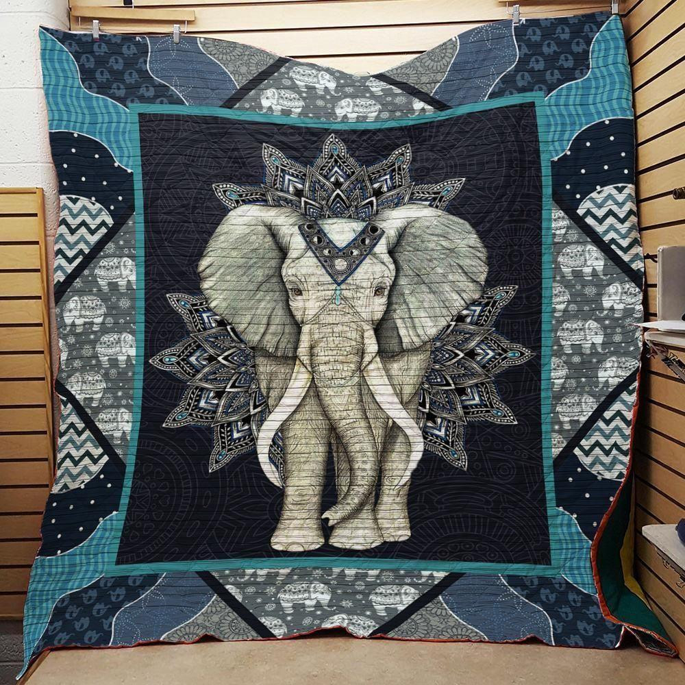 Boho Elephant Elephant With Long Tusk Elephant Wearing Cloth Quilt Blanket Great Customized Blanket Gifts For Birthday Christmas Thanksgiving