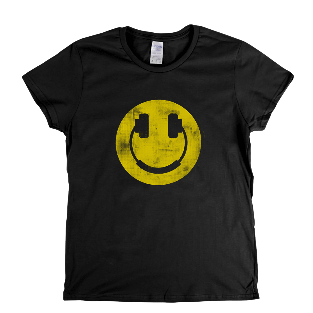 Smiley Headphones Womens T-Shirt