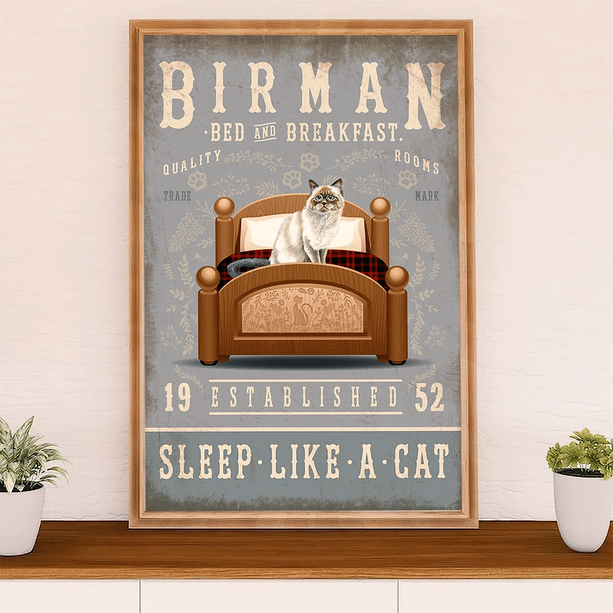 Birman In Bed Home Decor Poster Canvas – Gift For Cat Lover Evg82462