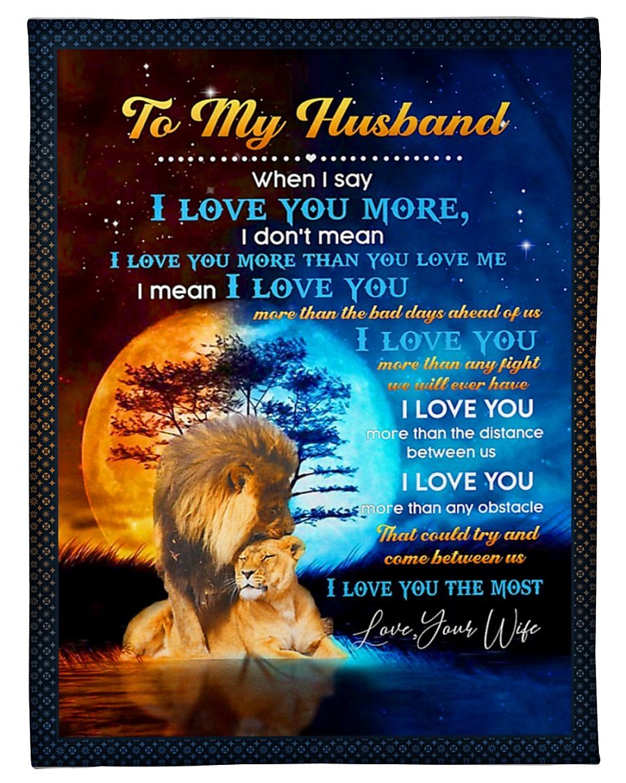 To My Future Husband From Wife Lion Custom Name Text Personalized Fleece Blanket Print 3D