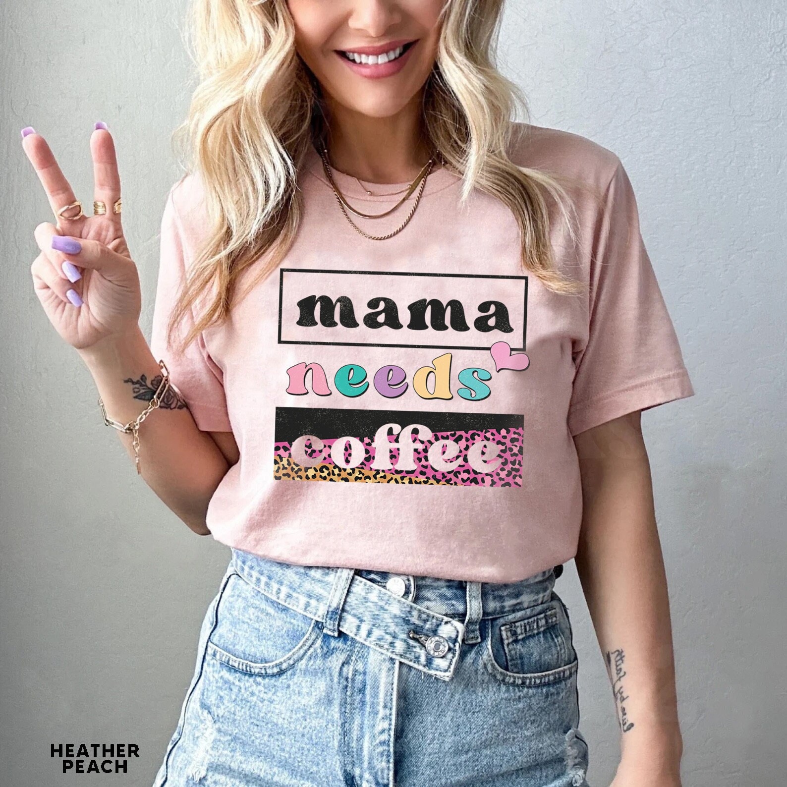 Mama Needs Coffee Shirt, Leopard Mama Shirt, Mom Life Shirt,Girl Mama Shirt, Motherhood Shirt, Cute Mom Shirt,Mothers Day Gift,Mama T-shirt