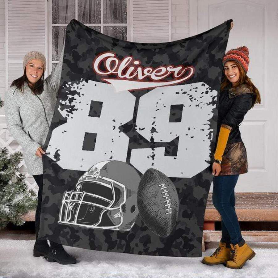 American Football Camo Customized Blanket With Name