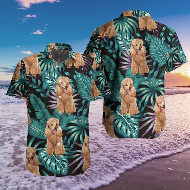 Tropical Leaves Poodle Hawaiian Shirt Summer Holiday Hthh0558