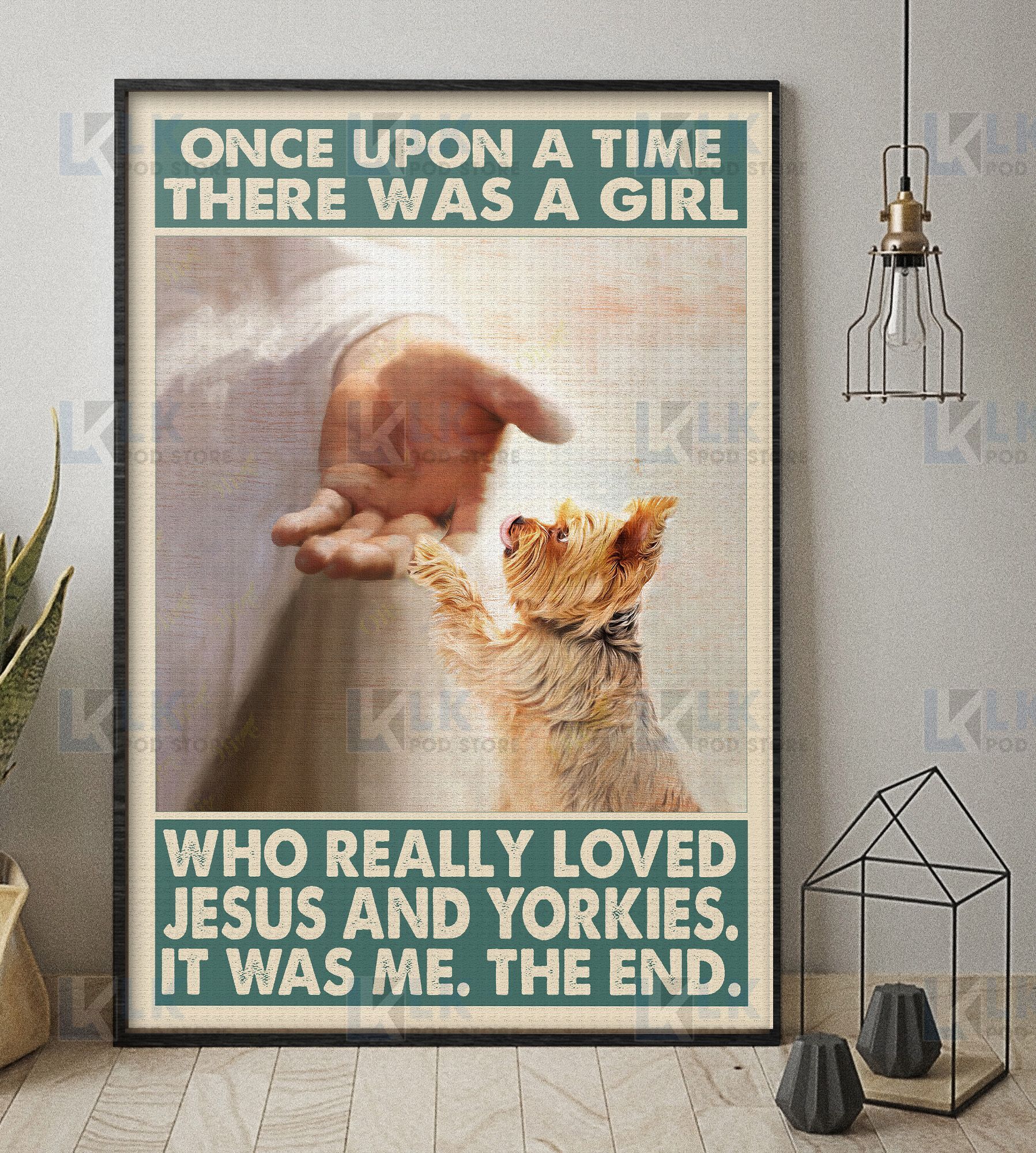 YORKSHIRE TERRIER – POSTER Once Upon A Time [ID3-N] | Framed, Best Gift, Pet Lover, Housewarming, Wall Art Print, Home Decor