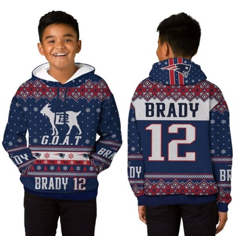 3D Hoodie Tom Brady New England Patriots Goat Kid 3D Hoodie/Sweatshirt