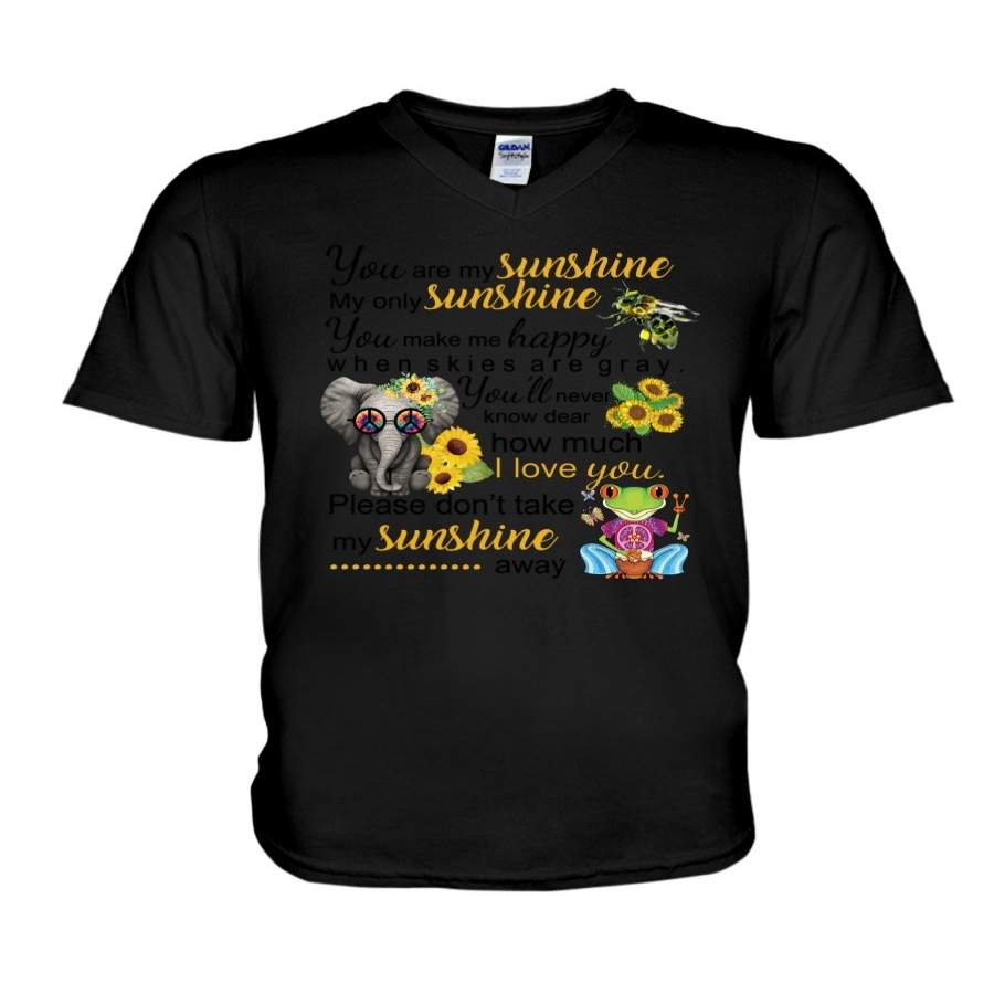 Hippie You Are My Sunshine Elephant Guys V-Neck