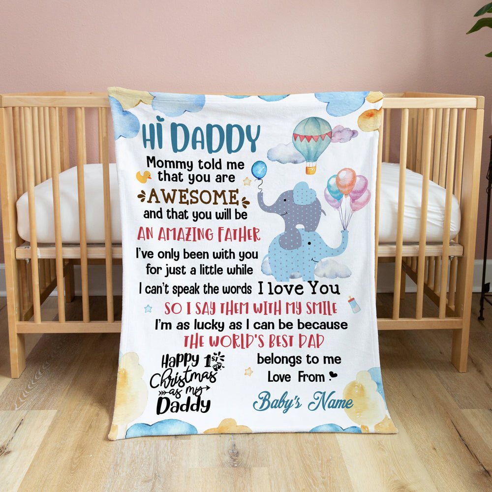 An Amazing Father 1St Christmas Blankets Personalized Gift For New Dad