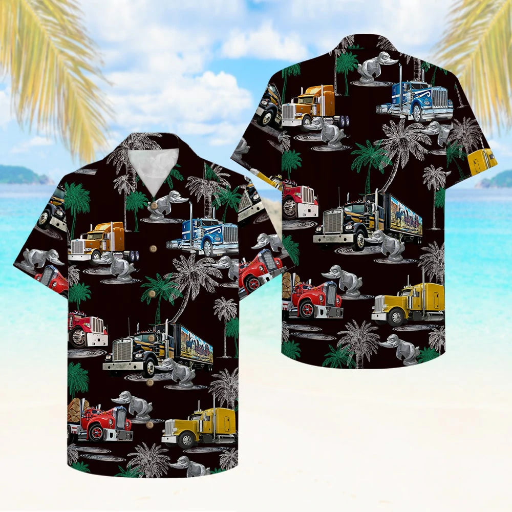 Duck Truck Pattern Hawaii Shirt For Men Women Ha80516