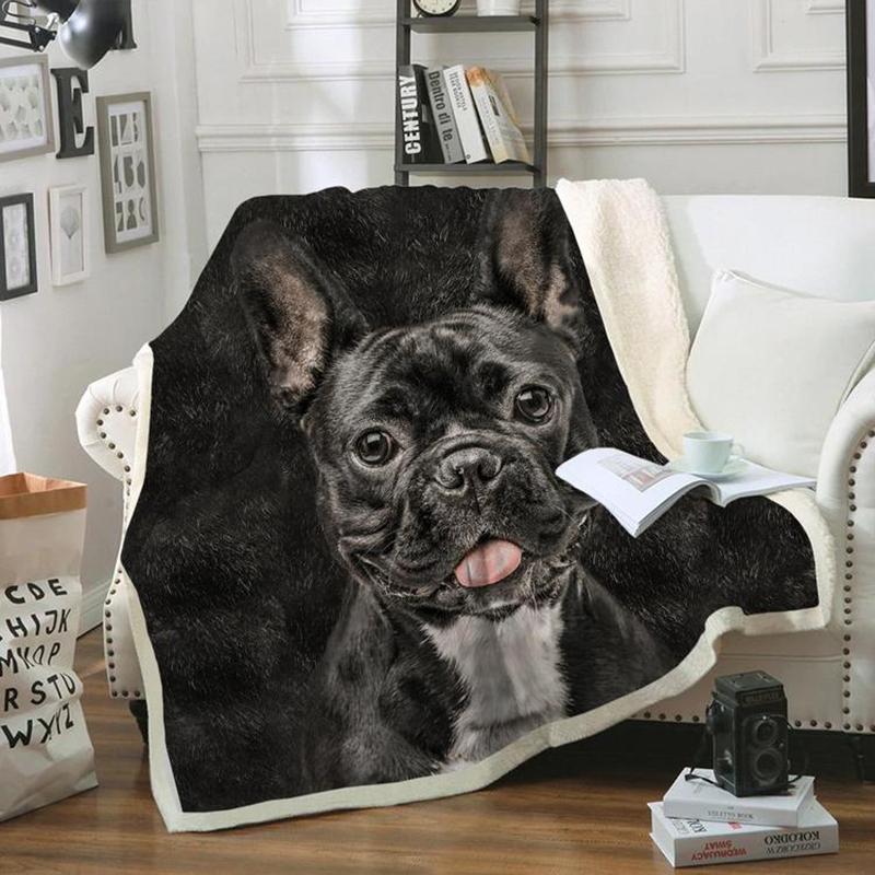 French Bulldog Dog Portrait Fur Dogs Blanket Print Design Dog Gifts