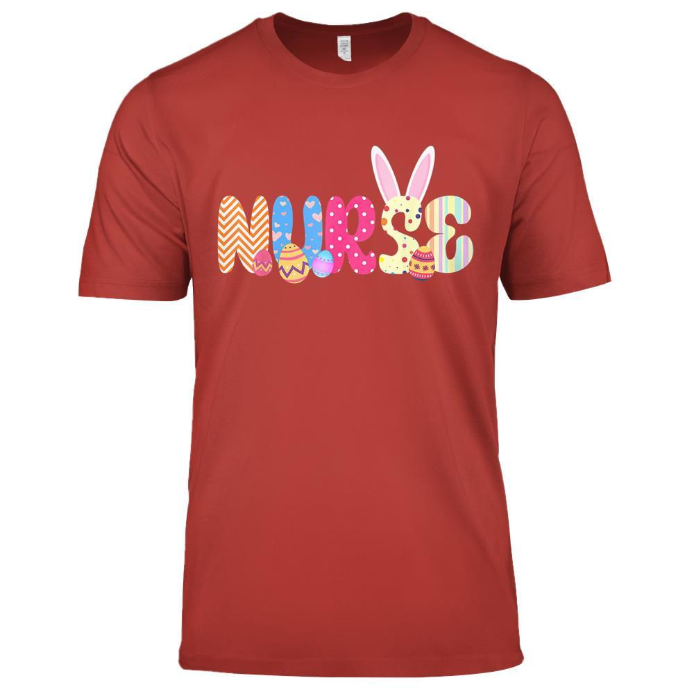 Bunny Nurse Funny Egg Easter Day Floral Premium T Shirts