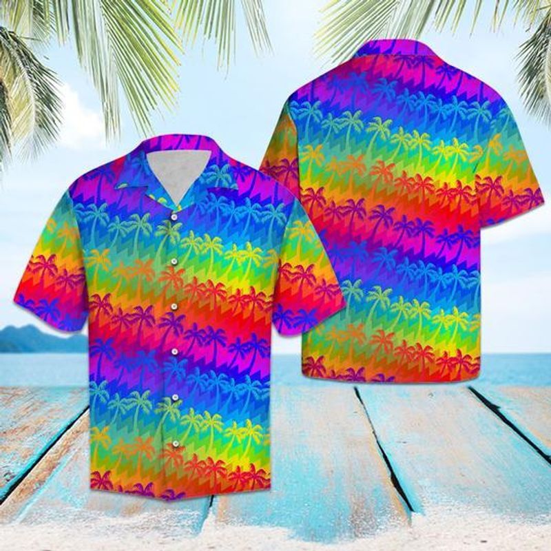 Lgbt Coconut Palm Colorful Awesome Design Unisex Hawaii Shirt For Men And Women Ha55856