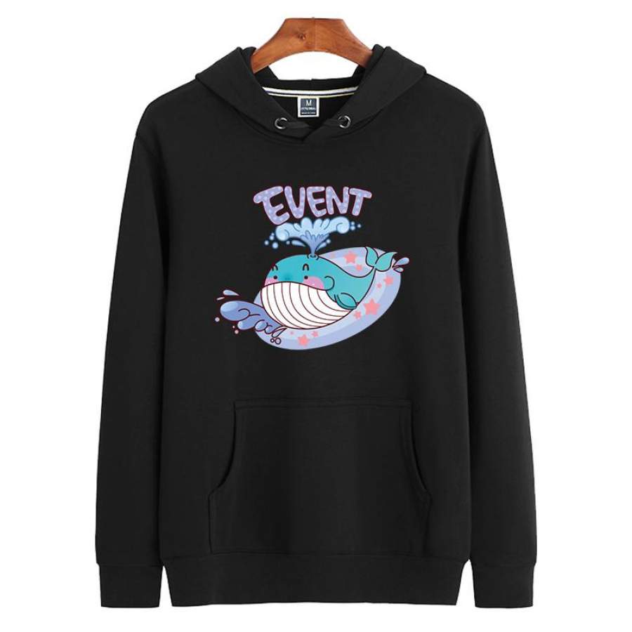 Unisex Whale 2D Printed Hoodie Casual Sweatshirt for Adult