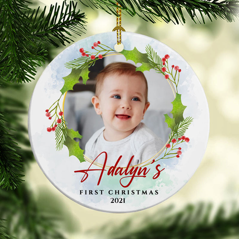 Baby’S First Christmas, Personalized Christmas Ornaments, Custom Photo Gift