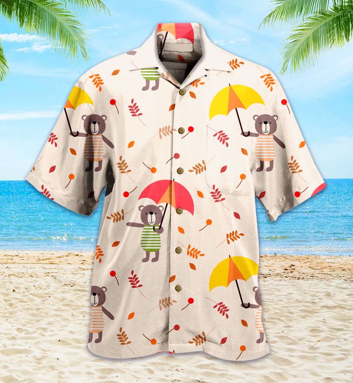 Cute Bear Hold Colorful Umbrella Hawaii Shirt Ha23576