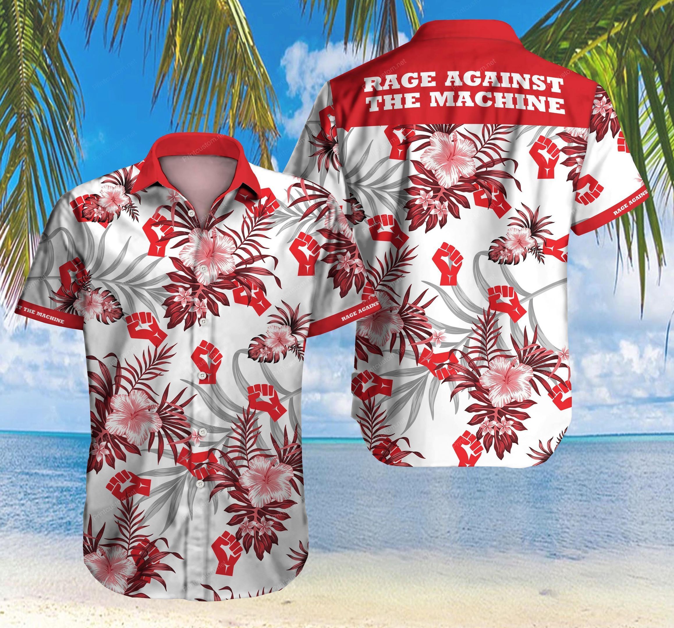 Rage Against The Machine For Man And Woman Print Short Sleeve Hawaii Shirt Ha95180