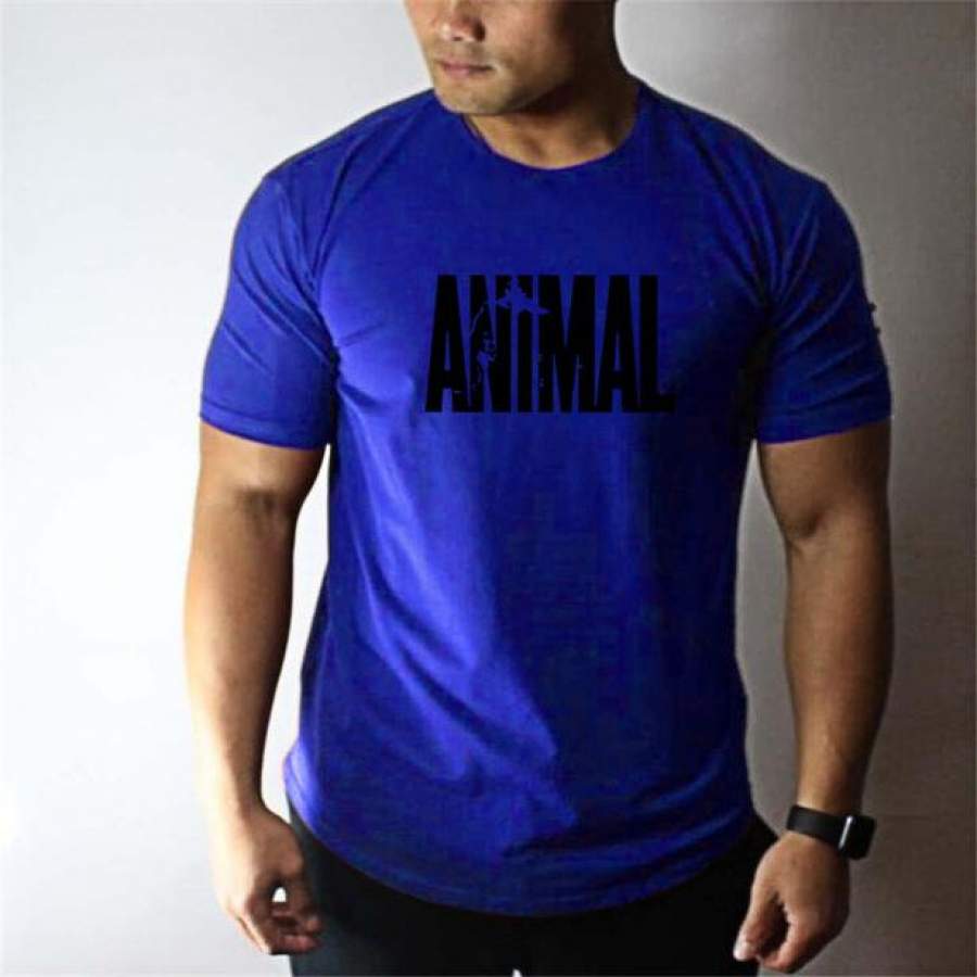 men cotton muscle fitness ANIMAL gyms t-shirt bodybuilding Clothing workout T shirt Home