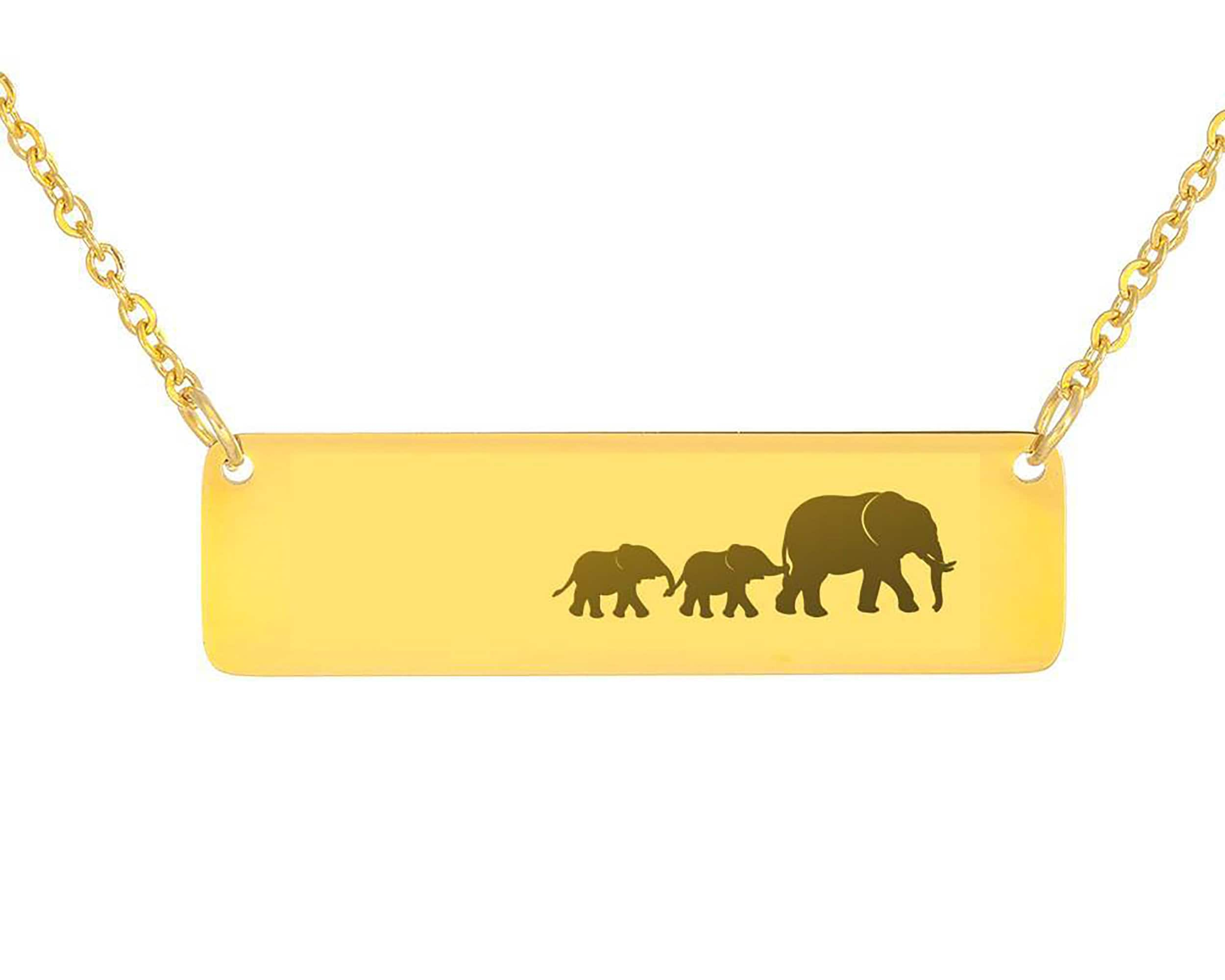 Mother Elephant Necklace, Mama and Baby Elephant Necklace, Mom and Baby Elephant Necklace, Christmas Gift for Mom, Gold Necklace