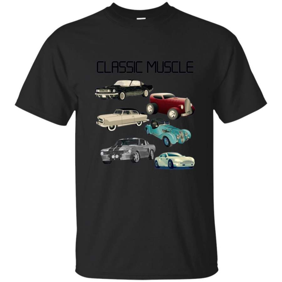 AGR Classic Muscle Car Line Up Horsepower Novelty T-shirt