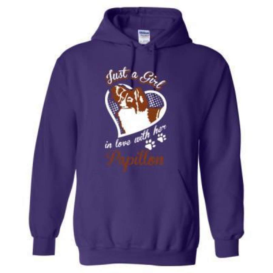 AGR Just A Girl In Love With Her Papillon Dog – Heavy Blend™ Hooded Sweatshirt