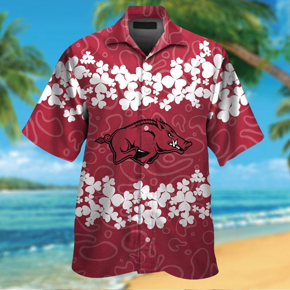 Hawaiian Arkansas Razorbacks Tropical Short Sleeve Shirt