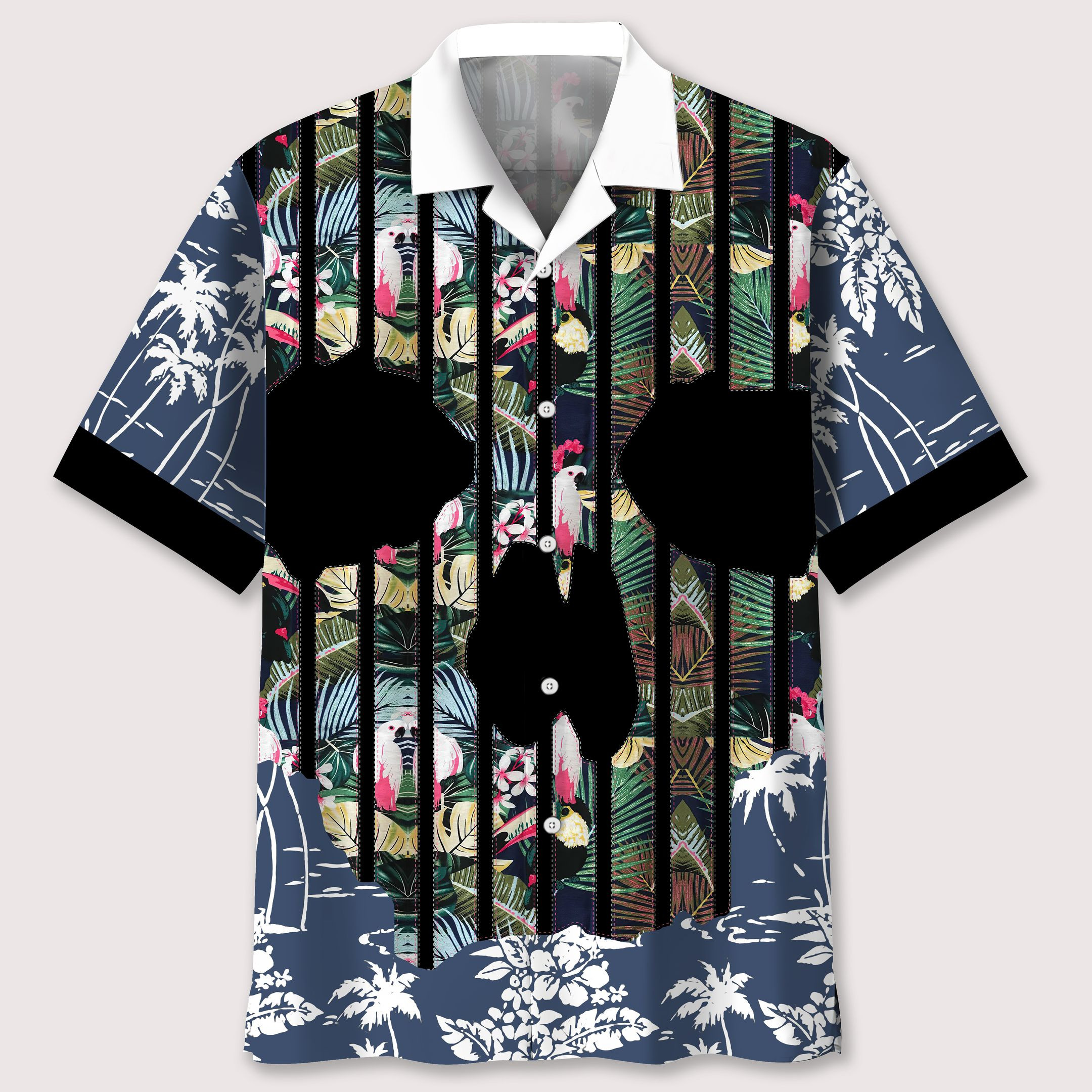 Flower Skull Hawaiian Shirt Ha96116