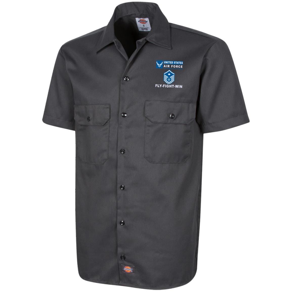 US Air Force E-7 First sergeant E7- Fly Flight Win Embroidered Dress Shirt – Workshirt
