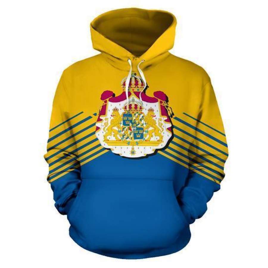 Sweden Sport Flag Hoodie – Stripes Style NNK 019