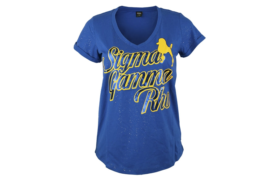 Sigma Gamma Rho Glitter V-Neck T-Shirt