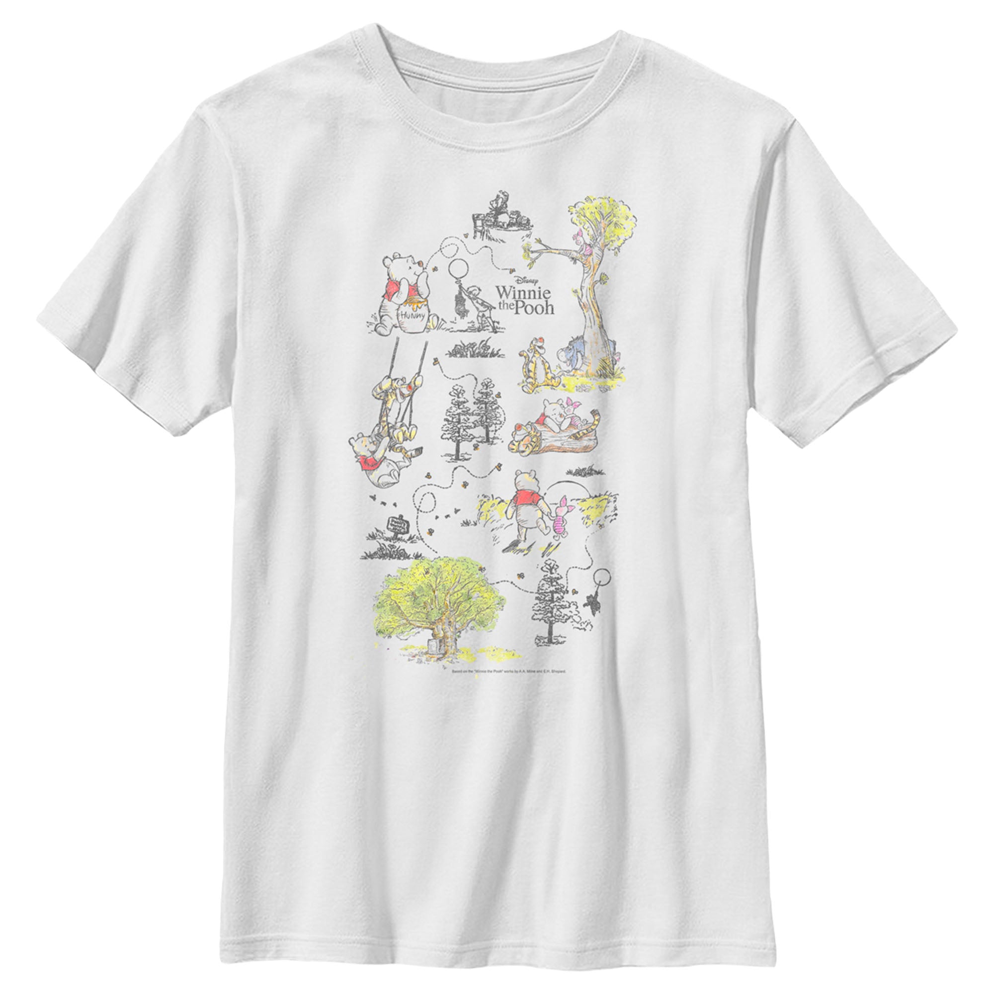 Boy’S Winnie The Pooh Hundred Acre Woods Storybook Map T-Shirt