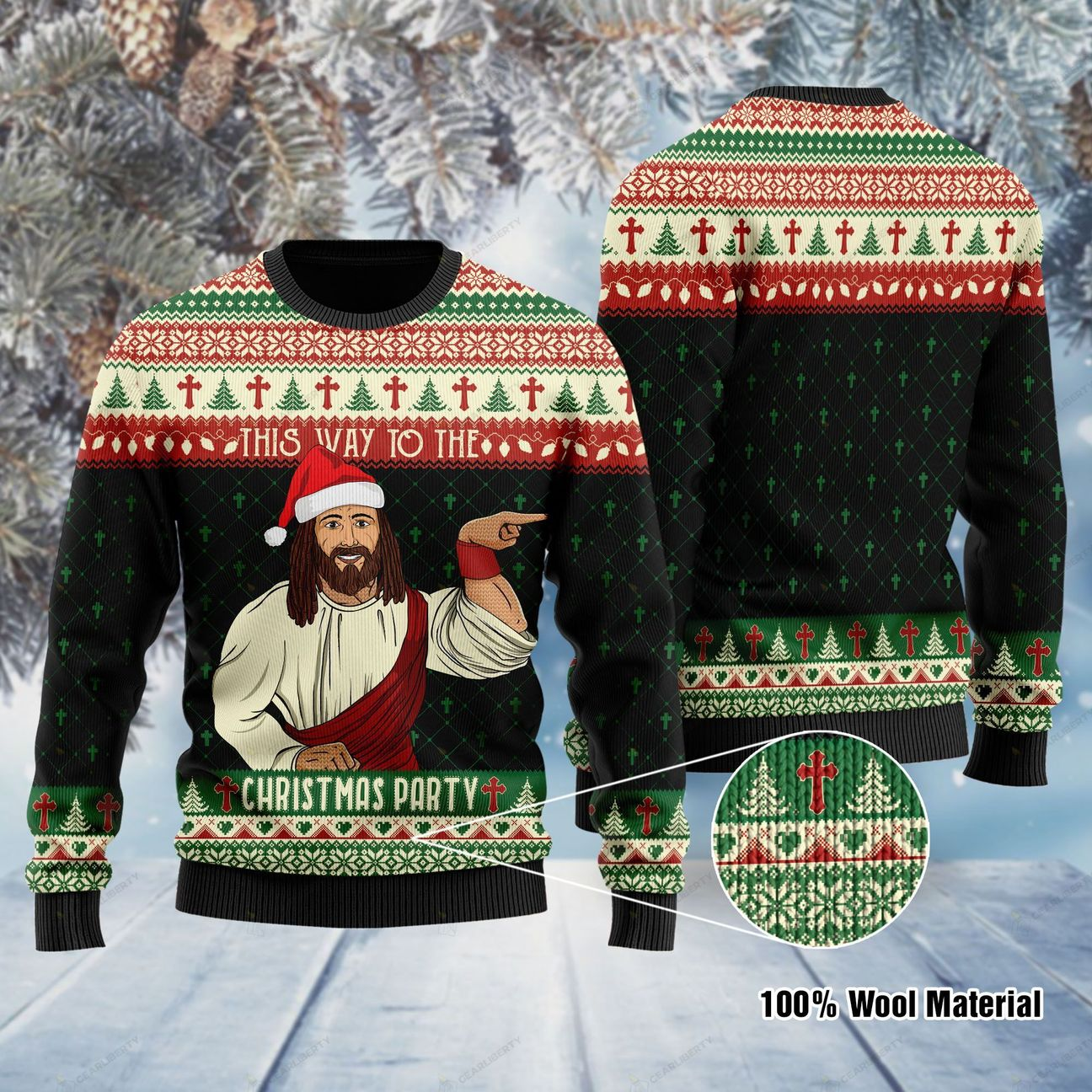 This Way To The Christmas Party Ugly Christmas Sweater | Unisex | Adult | Us1187